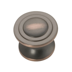 Deco 1-1/4 Inch Diameter Oil Rubbed Bronze Highlighted Cabinet Knob