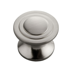 Deco 1-1/4 Inch Diameter Satin Nickel Cabinet Knob