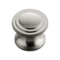 Deco 1-1/16 Inch Diameter Satin Nickel Cabinet Knob