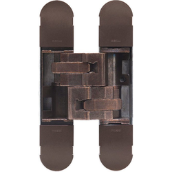 1131 Series 3D 6-5/16 x 1-1/4 x 3/4 Inch Invisible Hinge, Brushed Bronze