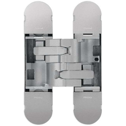1230 Series 3D 5-1/8 x 1-3/16 x 13/16 Inch Invisible Hinge, Silver Painted