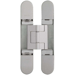  PMI 3-Way Adjustable Invisible Hinge, Door Thickness 1-1-8” (28mm) to 1-7/16” (34mm), Screw Covers Included, 13/16” (22mm) W x 5”(128mm) L x 13/16” (21mm) D, Satin Nickel Plated