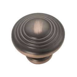 Deco 1-1/4 Inch Diameter Oil Rubbed Bronze Highlighted Cabinet Knob