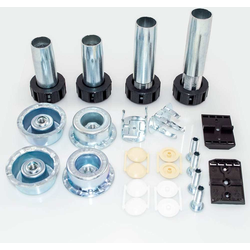 30% OFF PMI 4-Leg Metal Cabinet Leveler Set, 4 to 6-1/2 Inch Height Adjustable, Groove Mount Clip and Hollow Bolt Socket Included, Black 