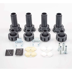 PMI 4-Leg Plastic Cabinet Leveler Set, 3-3/4 to 5-3/4 Inch Height Adjustable, Screw Mount Clip and Hollow Bolt Socket Included