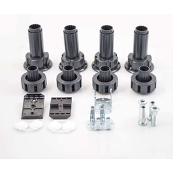 3-3/4, 5-3/4 Inch Plastic Leveler Polybag Set with Groove Mount Clip, Hollow Bolt Socket