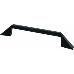 Berenson Art Tech Collection, Right 128mm Center to Center Black Cabinet Pull, Zinc Material, Contemporary Style