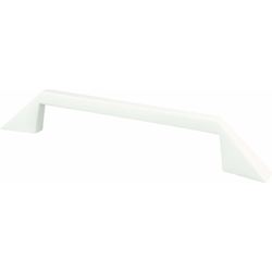 Berenson Art Tech Collection, Right 128mm Center to Center White Cabinet Pull, Zinc Material, Contemporary Style