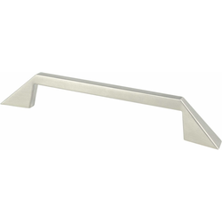 Berenson Art Tech Collection, Right 128mm Center to Center Brushed Nickel Cabinet Pull, Contemporary Style, Zinc Material