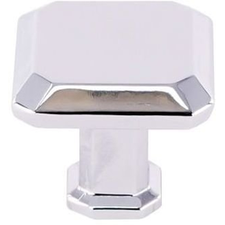 1 Inch Diameter Contemporary Collection Square Cabinet Knob, Polished Chrome