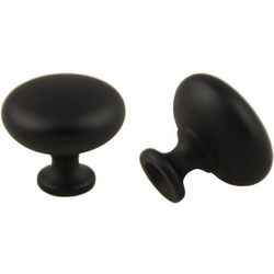 1-1/4 Inch Diameter Modern Collection Mushroom Cabinet Knob, Matte Black