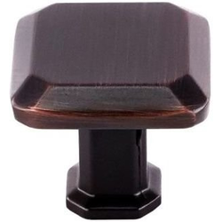 1 Inch Diameter Contemporary Collection Square Cabinet Knob, Oil Rubbed Bronze