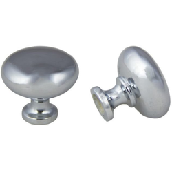 1-1/4 Inch Diameter Modern Collection Mushroom Cabinet Knob, Polished Chrome