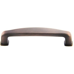 3-3/4 Inch Center to Center Deco Cabinet Pull, Oil Rubbed Bronze