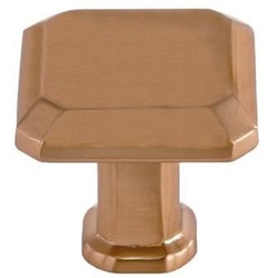 1 Inch Diameter Contemporary Collection Square Cabinet Knob, Rose Gold