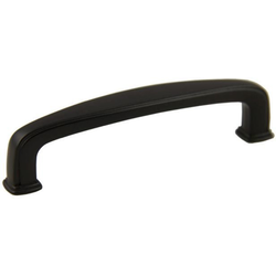 3-3/4 Inch Center to Center Deco Cabinet Pull, Matte Black