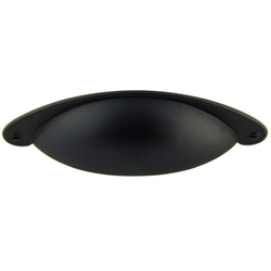 3 Inch Center to Center Cup Pull Collection Hooded Shaker Cabinet Pull, Matte Black