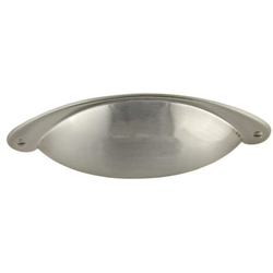 3 Inch Center to Center Cup Pull Collection Hooded Shaker Cabinet Pull, Satin Nickel