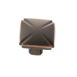 Bridges 1-3/16 Inch Diameter Oil Rubbed Bronze Highlighted Cabinet Knob