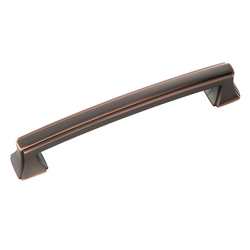 Bridges 5-1/16 Inch Center to Center Oil Rubbed Bronze Highlighted Cabinet Pull