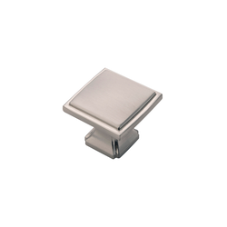 Bridges Knob 1-1/4 inch Diameter Satin Nickel Finish