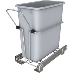 21% OFF 20 Quart Single Trash Pull-Out Waste Container with Ball Bearing Slides , Face Frame Min. Cabinet Opening: 8-1/2 Inch Wide, Chrome with Gray Bin