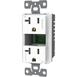Final Sale, 120 VAC 20 A Swidget Smart Outlet without Insert, White