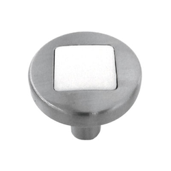 26% OFF Loft 1 Inch Diameter Satin Nickel With White Matte Cabinet Knob
