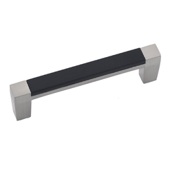 Loft 3 Inch Center to Center Satin Nickel With Black Cabinet Pull