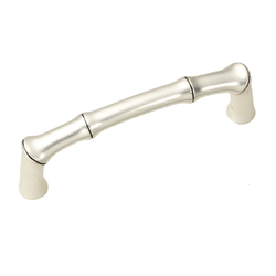 Bamboo 3 Inch Center to Center Satin Antique Silver Cabinet Pull
