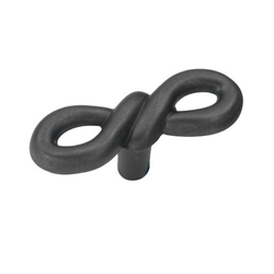 French Twist 2-1/8 Inch Length Black Iron Cabinet Knob