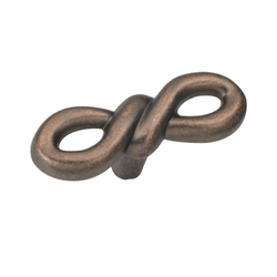 French Twist 2-1/8 Inch Length Dark Antique Copper Cabinet Knob