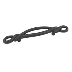 French Twist 3 Inch Center to Center Black Iron Cabinet Pull