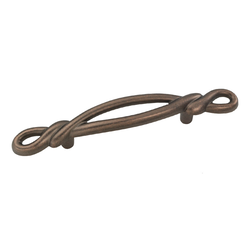 French Twist 3 Inch Center to Center Dark Antique Copper Cabinet Pull