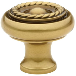 1-1/4 Inch Diameter Rope Cabinet Knob, French Antique Brass