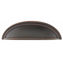 3 Inch Center To Center Cup Cabinet Pull, Oil Rubbed Bronze