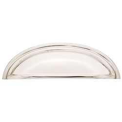 3 Inch Center To Center Cup Cabinet Pull, Polished Nickel Lifetime