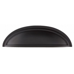 3 Inch Center To Center Cup Cabinet Pull, Flat Black