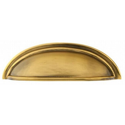 3 Inch Center To Center Cup Cabinet Pull, French Antique Brass