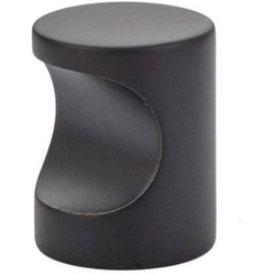 Emtek 86151US19, 1 Inch Diameter Large Modern Finger Cabinet Pull, Flat Black