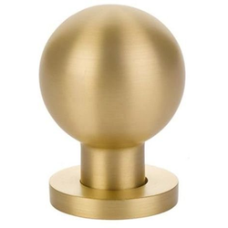 1-1/8 Inch Diameter Modern Globe Cabinet Knob, Satin Brass