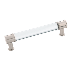 Midway Pull 5-1/16 inch Center to Center Crysacrylic with Satin Nickel