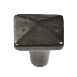 Carbonite Square Knob 1-1/4 inch Diameter Black Iron