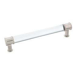 Midway Pull 6-5/16 inch Center to Center Crysacrylic with Satin Nickel