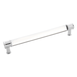 Midway Pull 7-9/16 inch Center to Center Crysacrylic with Chrome