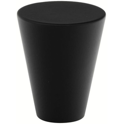 1 Inch Diameter Cone Cabinet Knob, Flat Black