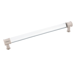 Midway Pull 8-13/16 inch Center to Center Crysacrylic with Satin Nickel
