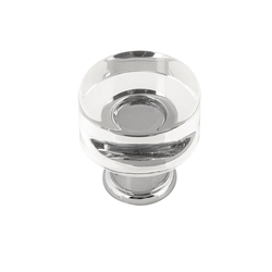 Midway Knob 1 inch Diameter Crysacrylic with Chrome