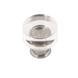 Midway Knob 1 inch Diameter Crysacrylic with Satin Nickel