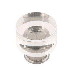 Midway Knob 1-1/4 inch Diameter Crysacrylic with Chrome